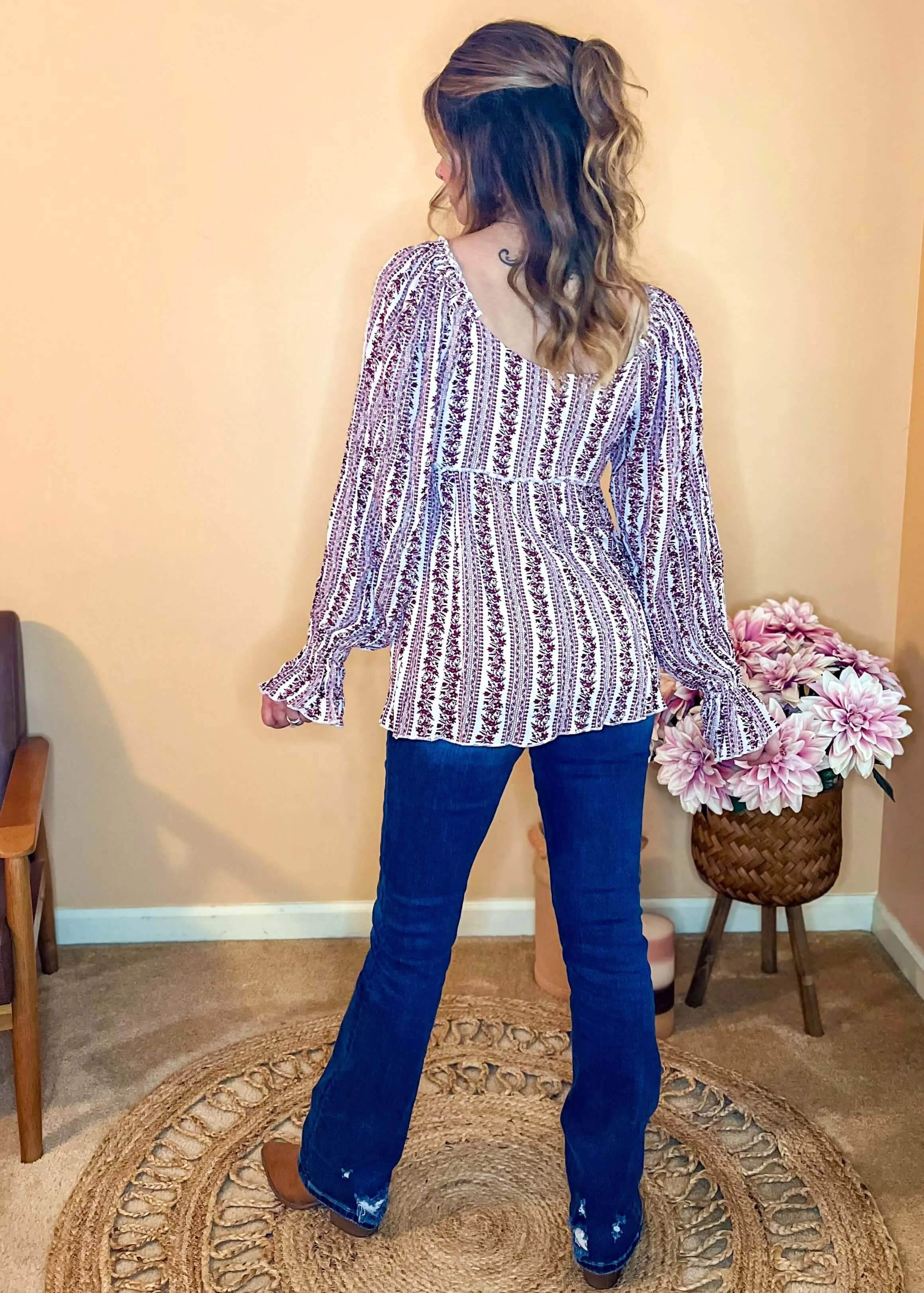 Floral Whispers Smocked Blouse