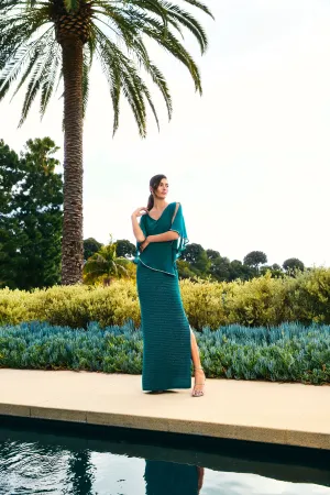 Frank Lyman Fall 2024-249301-Knit Dress-Teal/Blue