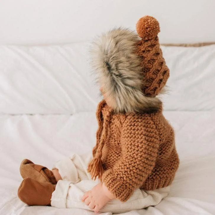 Fur Bonnet in Pecan