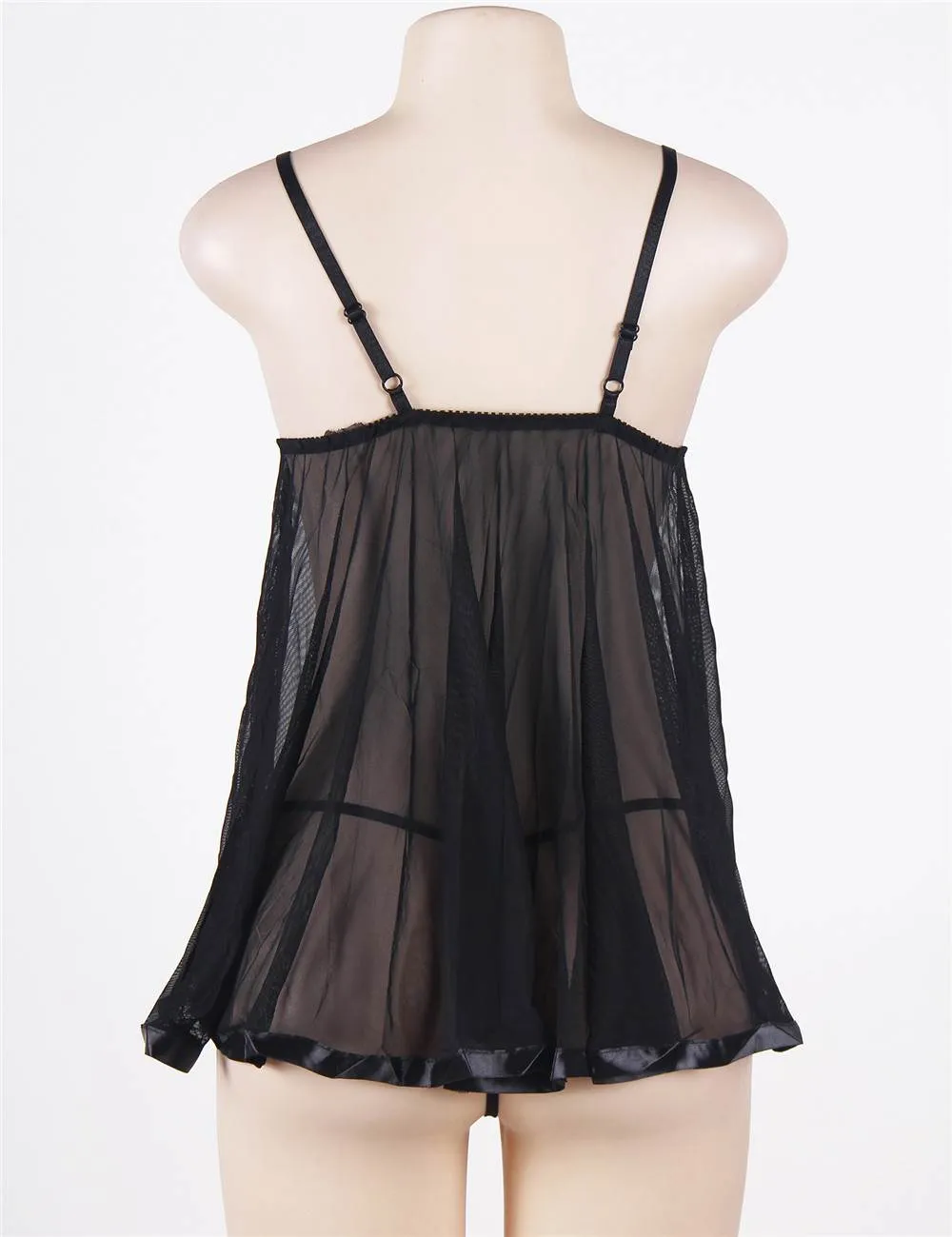 Glamorous Black Rhinestone Babydoll