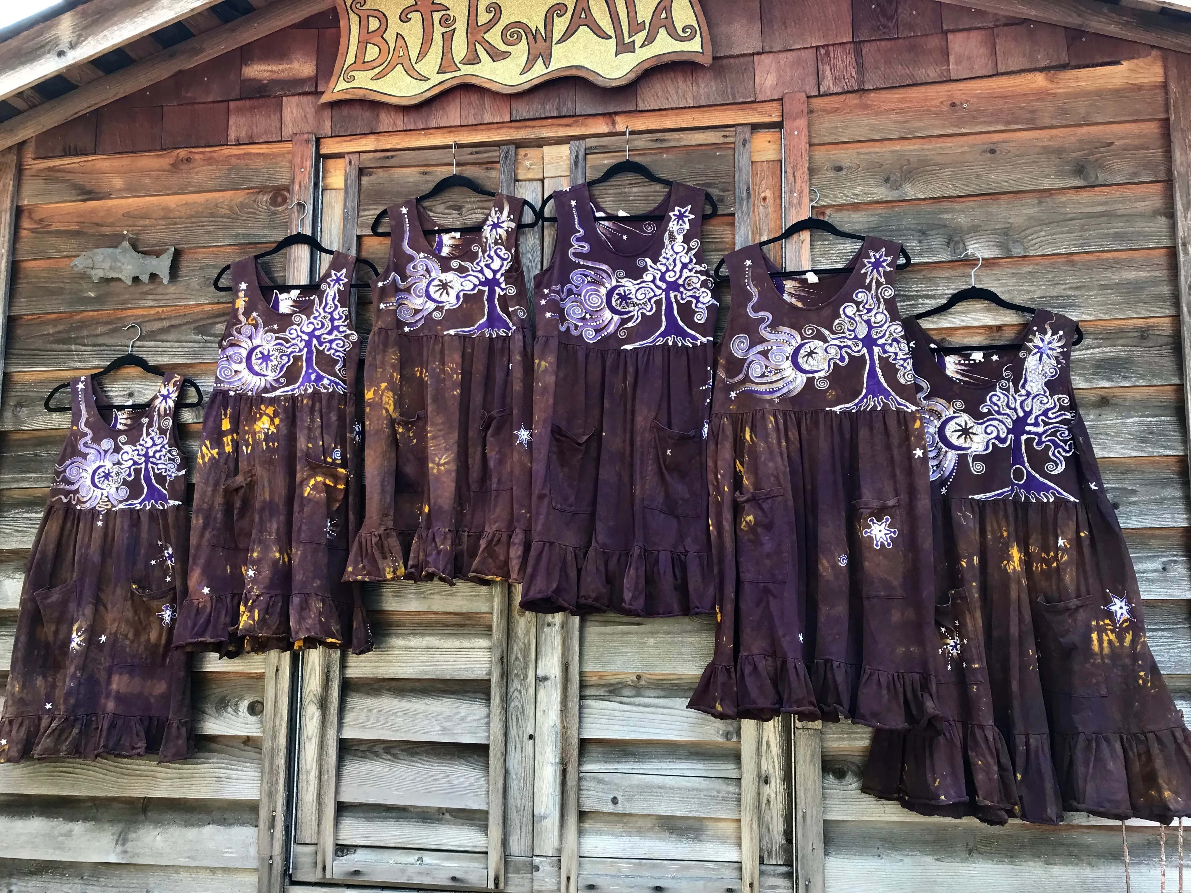 Golden Sun Purple Forest Farmer's Market Pocket Dress - Size 2X