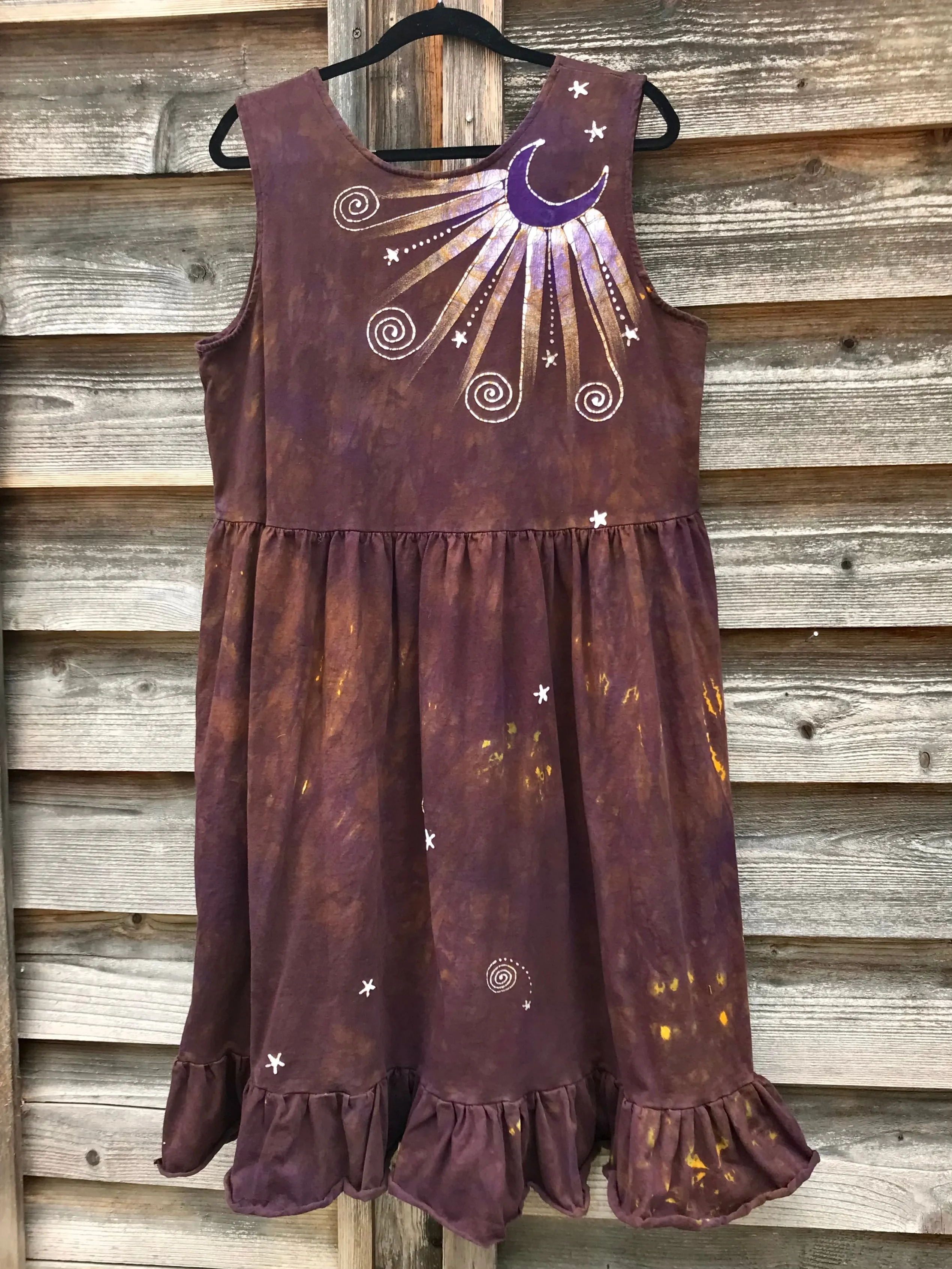 Golden Sun Purple Forest Farmer's Market Pocket Dress - Size 2X