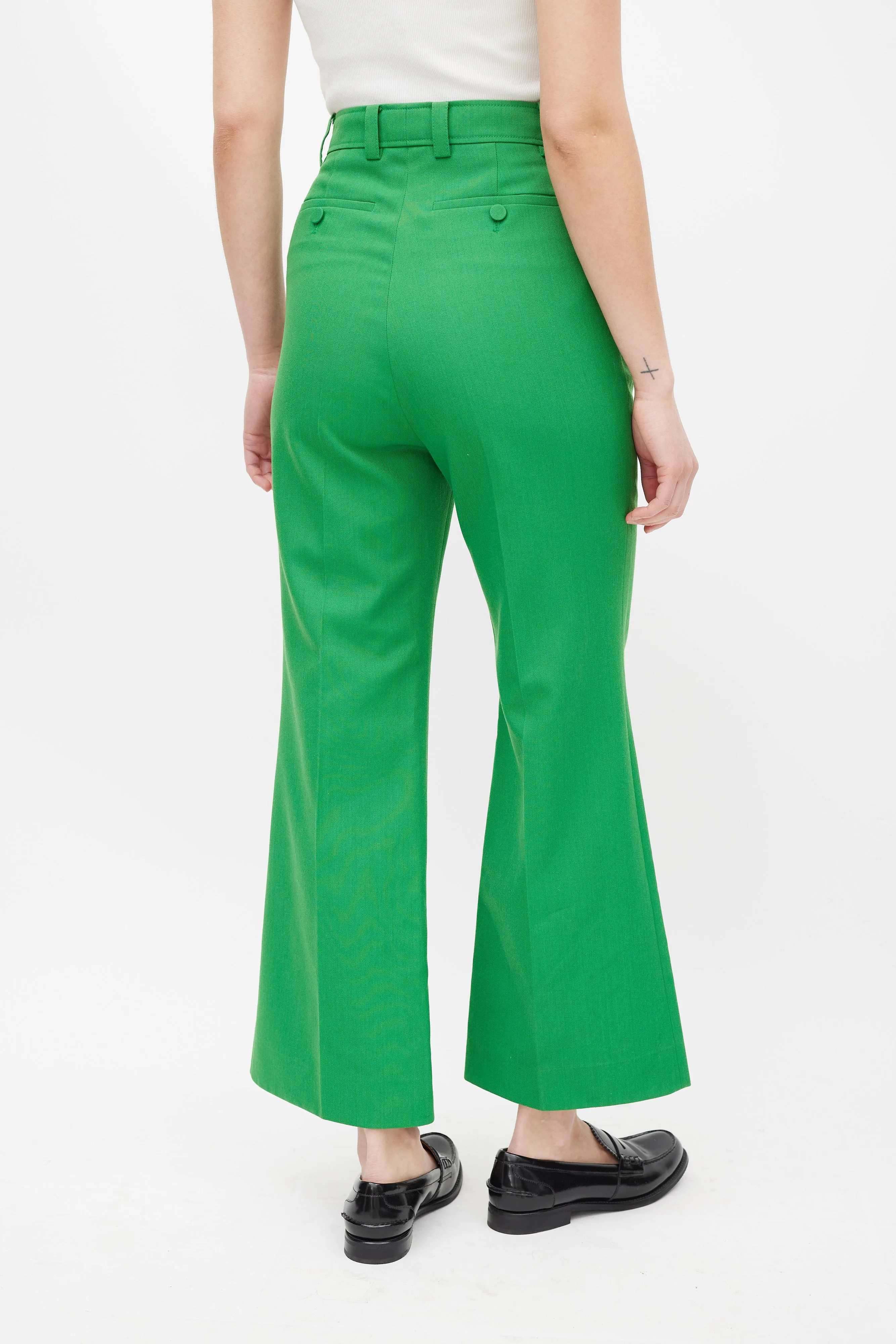 Green Flared Trouser