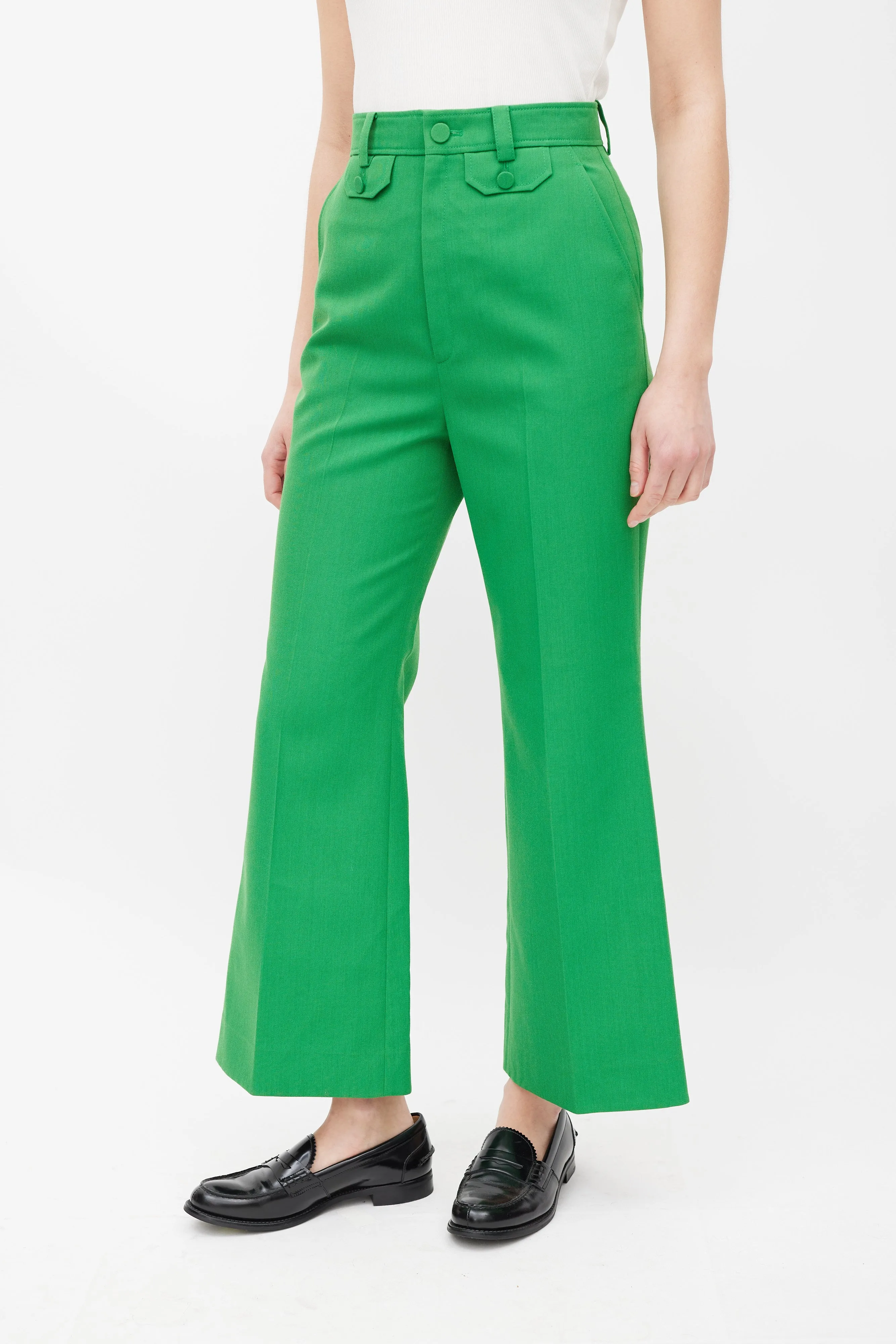 Green Flared Trouser