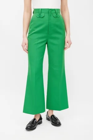 Green Flared Trouser