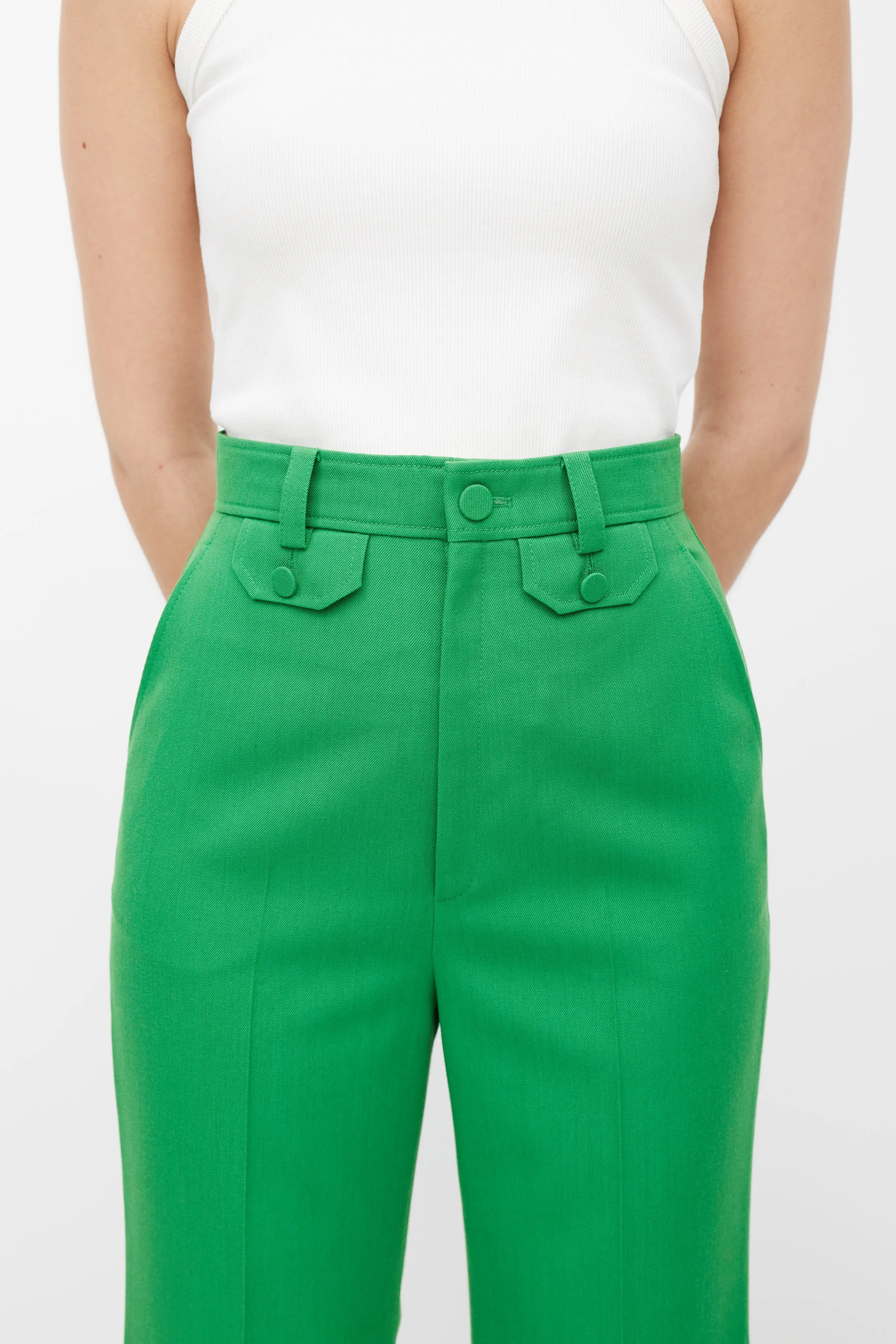Green Flared Trouser