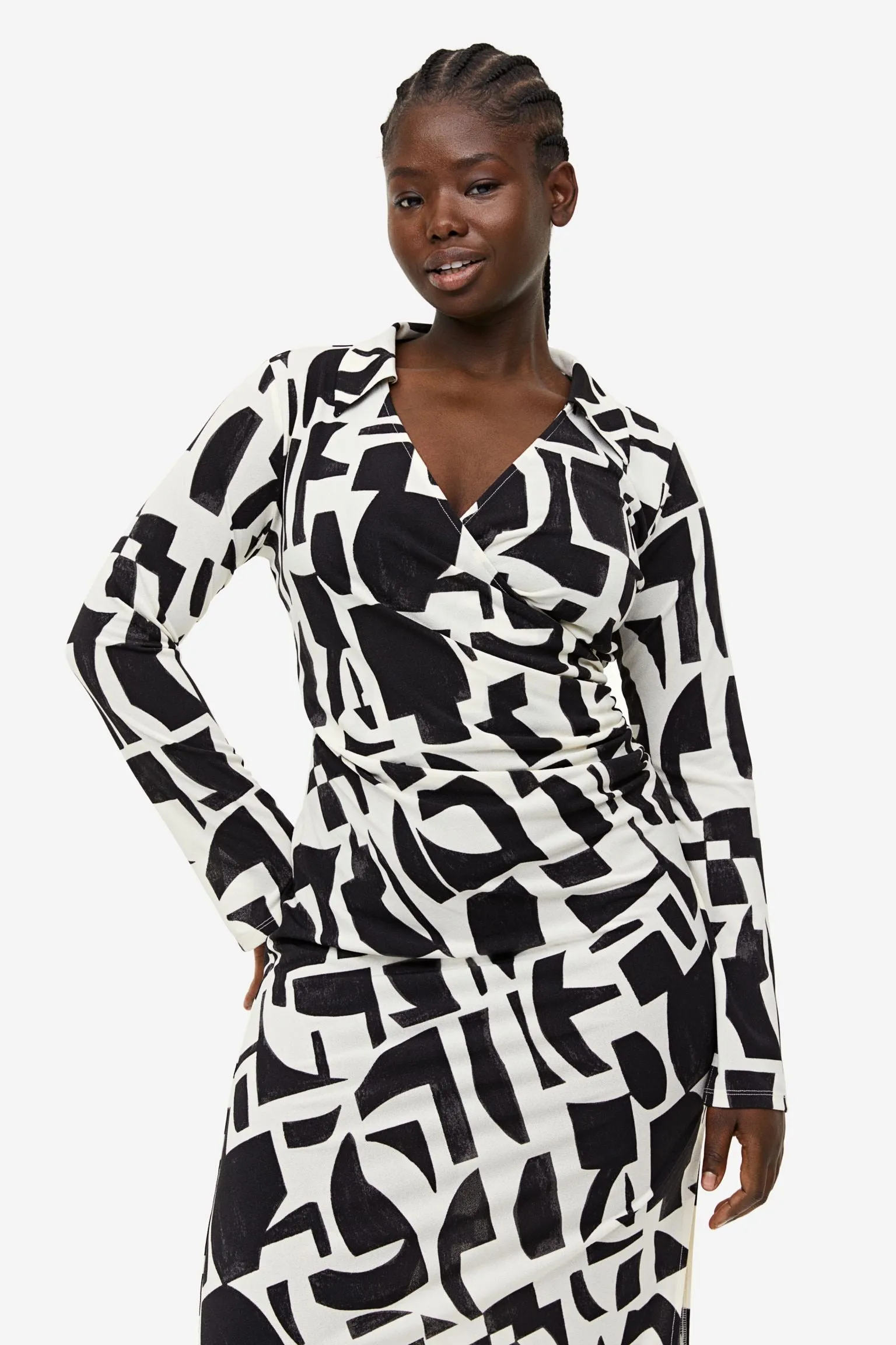 H&M An Envelope dress, cream/black