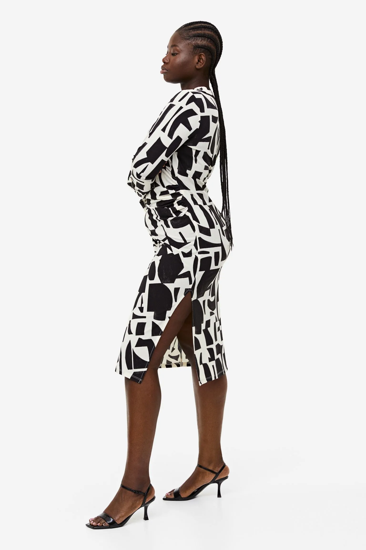 H&M An Envelope dress, cream/black