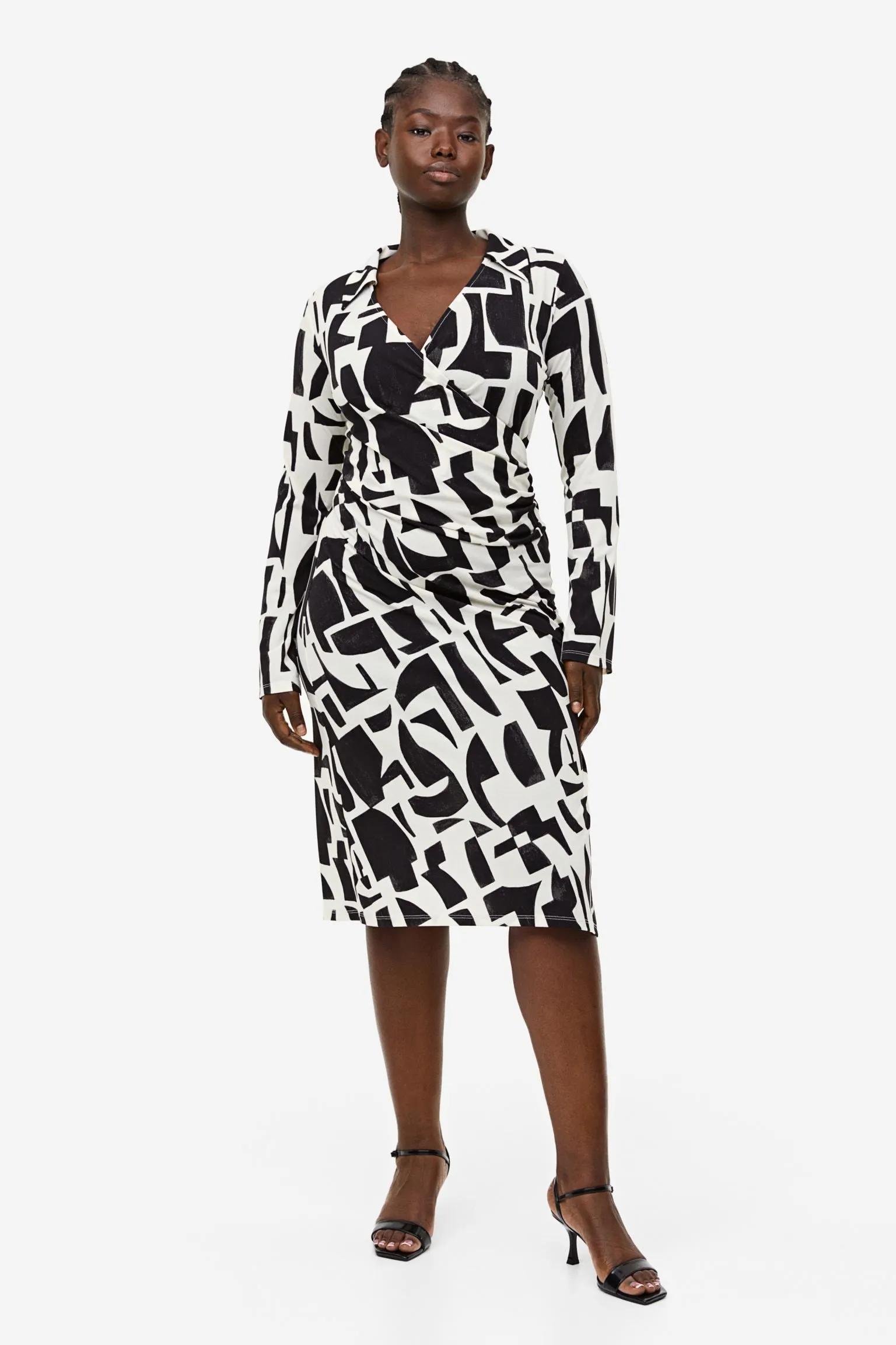 H&M An Envelope dress, cream/black