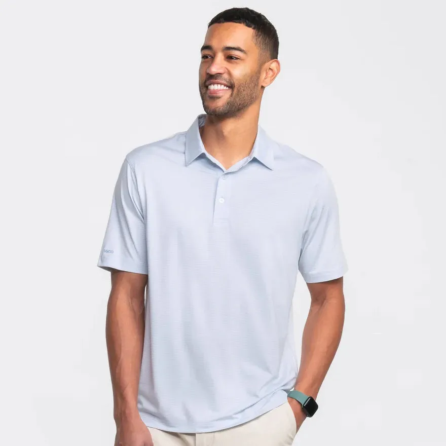 Heather Madison Stripe Polo – Powder Blue