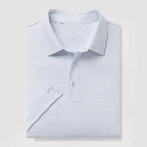 Heather Madison Stripe Polo – Powder Blue