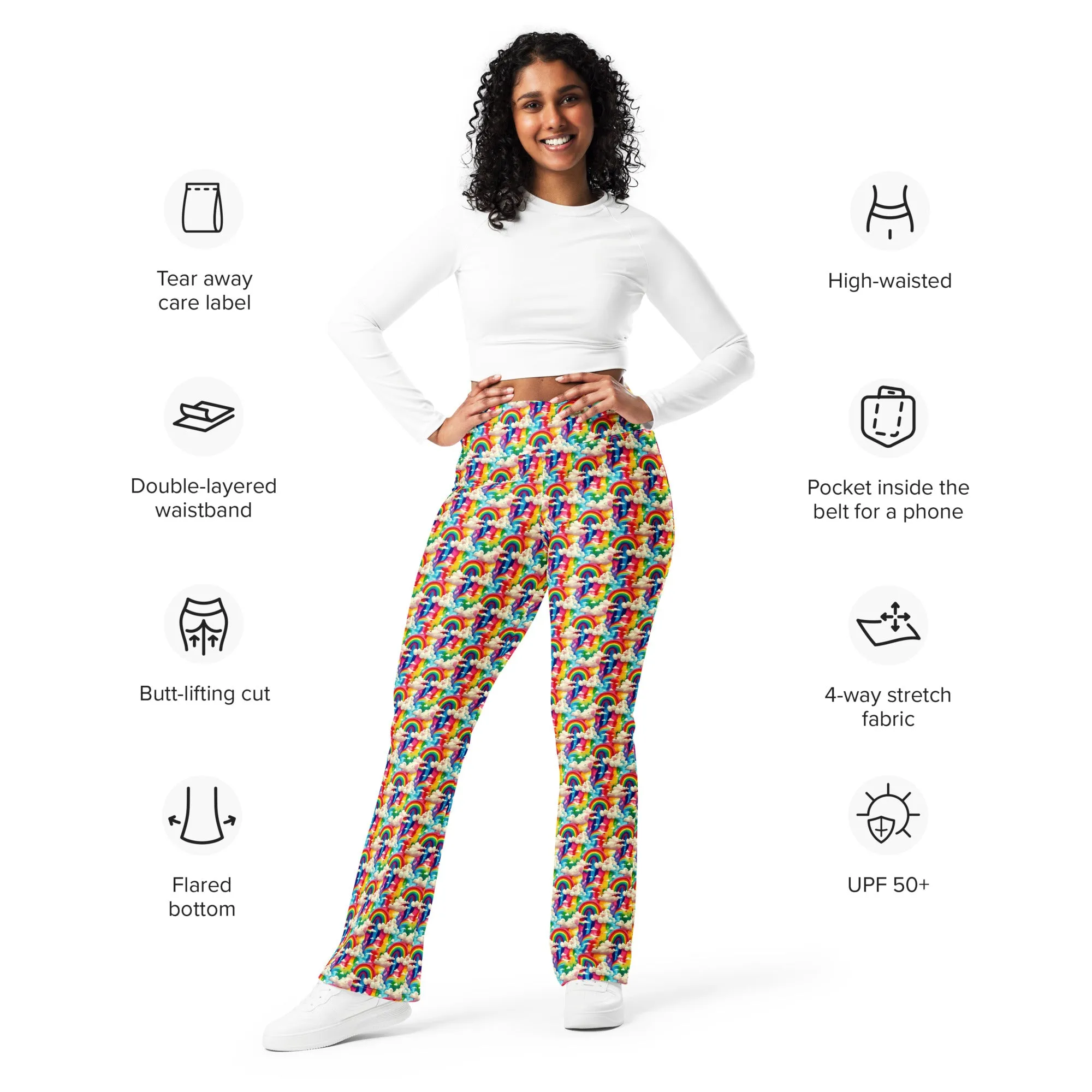 High-Rise Flared Leggings Rainbow Radiance