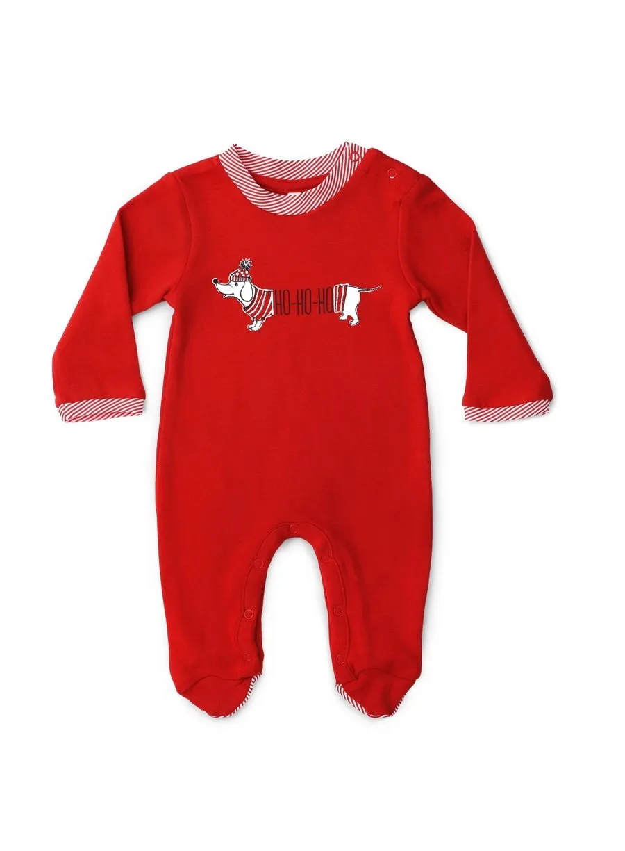 HO HO HO Long Sleeve Organic Cotton Footie