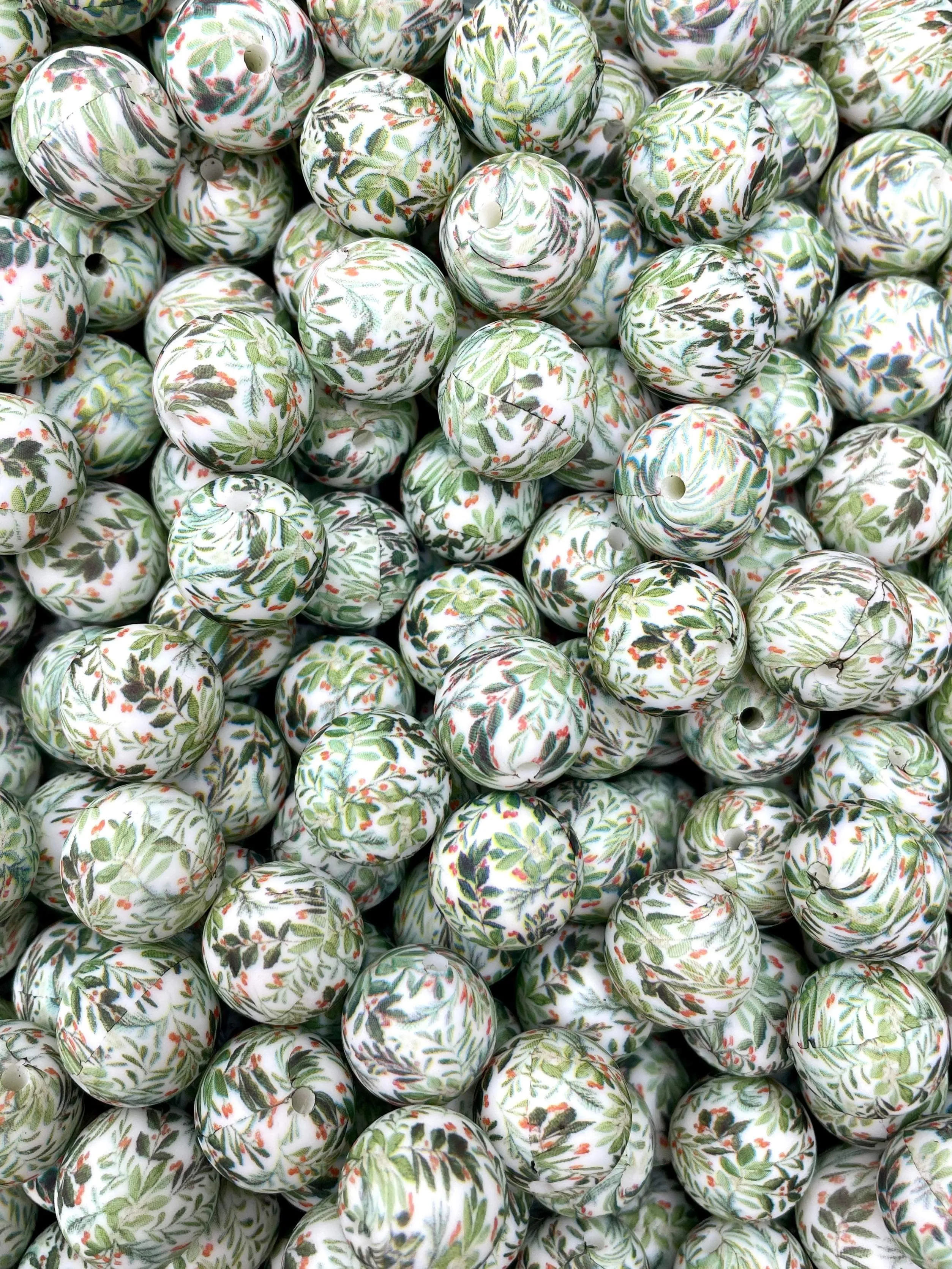 Holly Custom Printed 15mm Bead