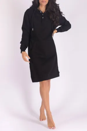 HOODIE DRESS 38" (BLACK)