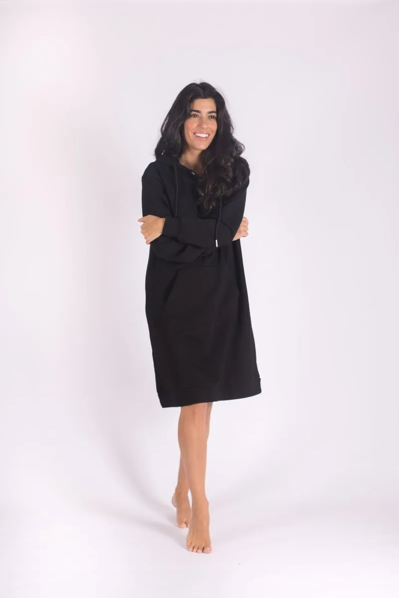HOODIE DRESS 38" (BLACK)