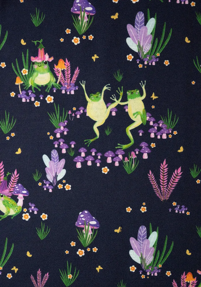 Hopscotch Dancing Frog Print Midi Dress
