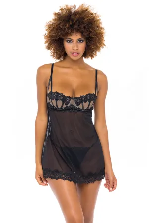 Julie Lace Open Back Babydoll