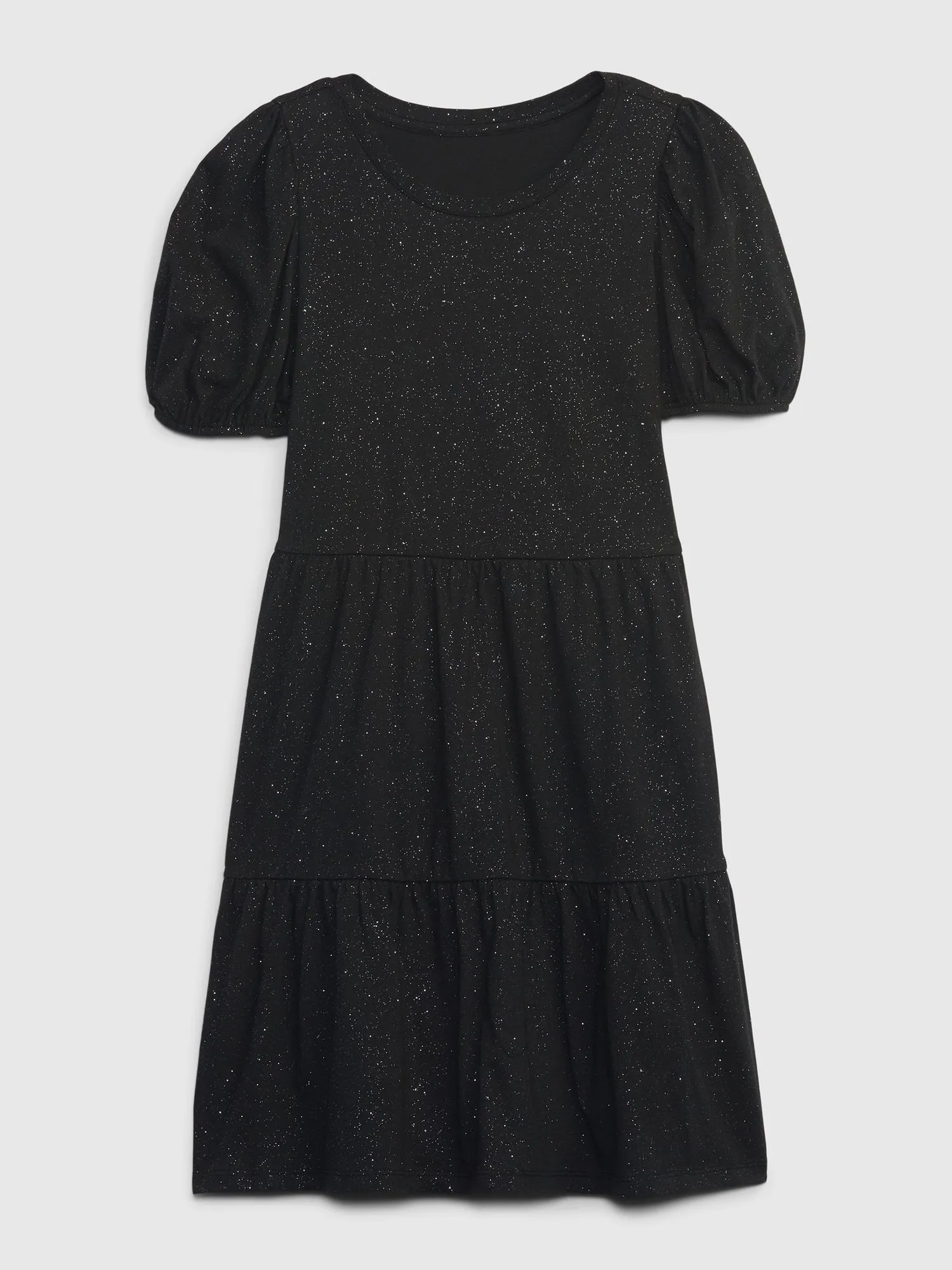 Kids Puff Sleeve Tiered Dress