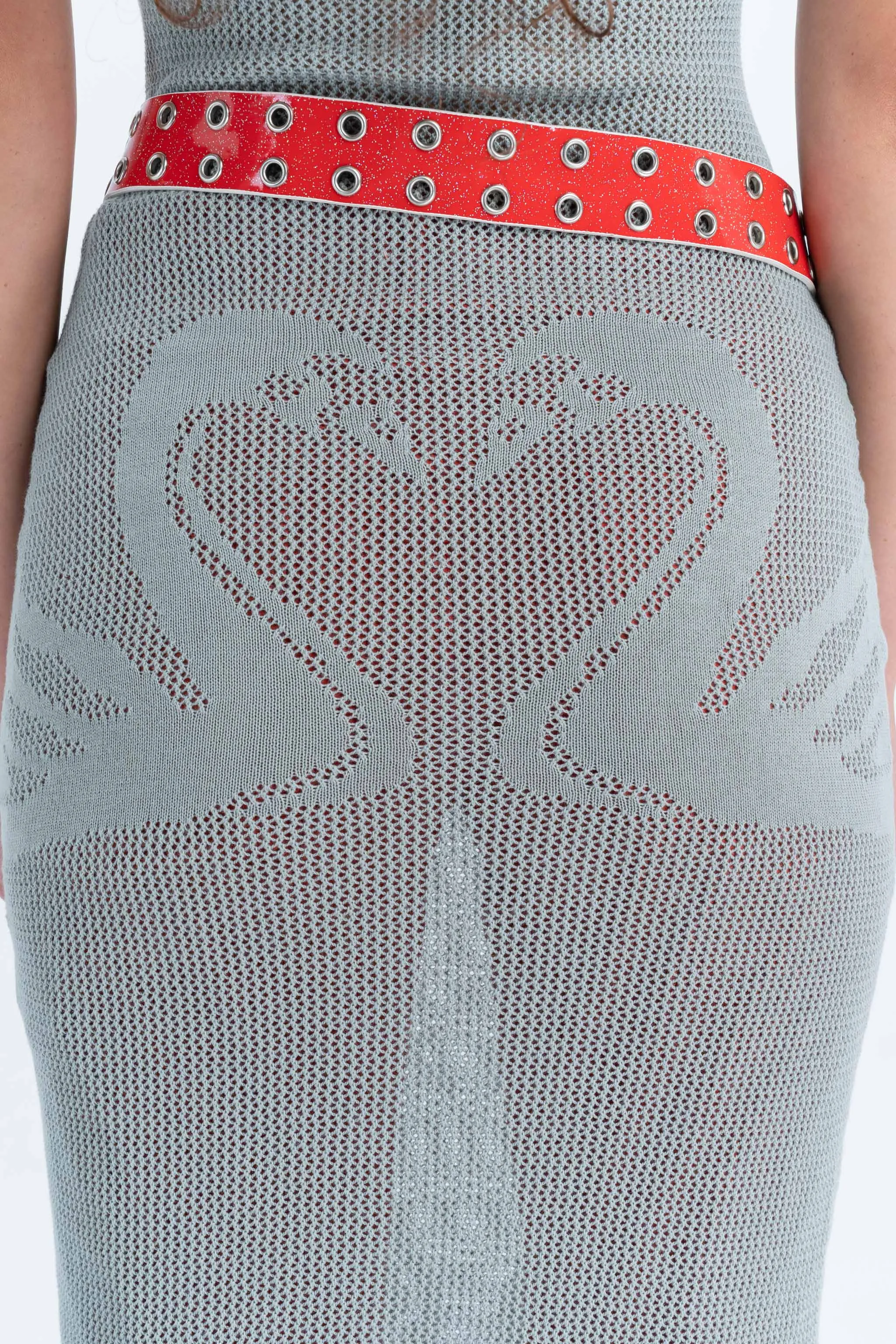 Knitted Swan Midi in Platinum