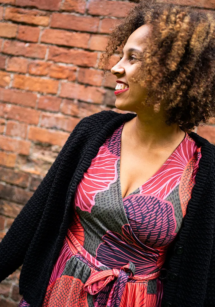 Lea Abstract Ammonite Print Midaxi Dress