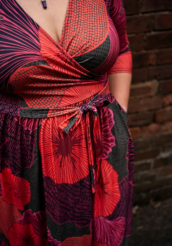 Lea Abstract Ammonite Print Midaxi Dress