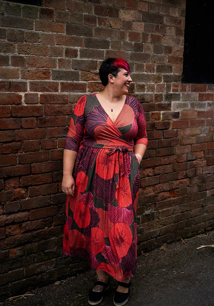 Lea Abstract Ammonite Print Midaxi Dress