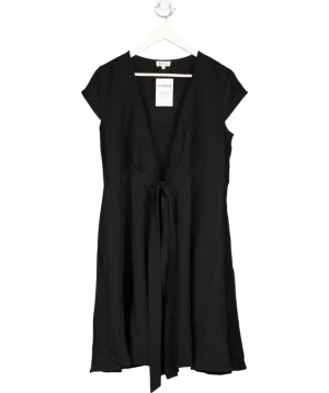 LilySilk Black Mulberry Silk Wrap Dress UK 8
