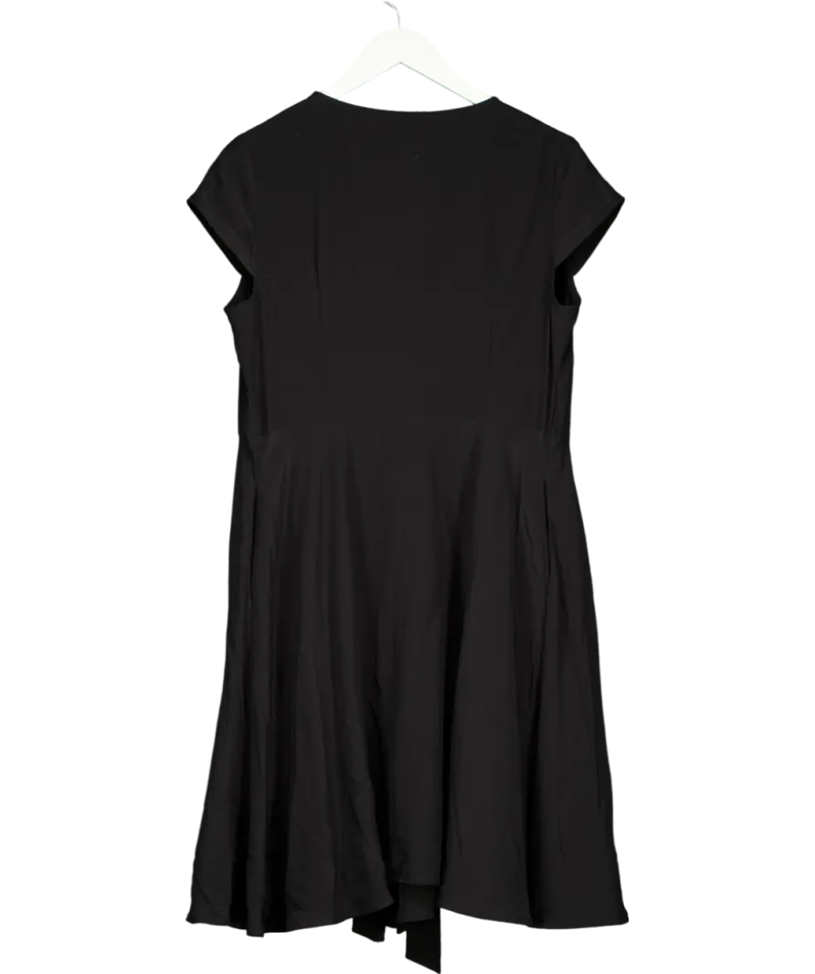 LilySilk Black Mulberry Silk Wrap Dress UK 8