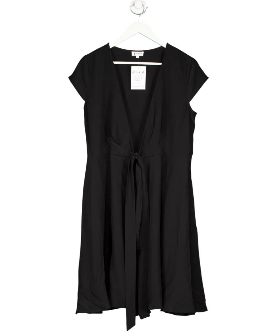 LilySilk Black Mulberry Silk Wrap Dress UK 8