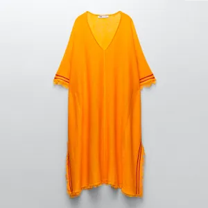 Linen Knit Kaftan Dress