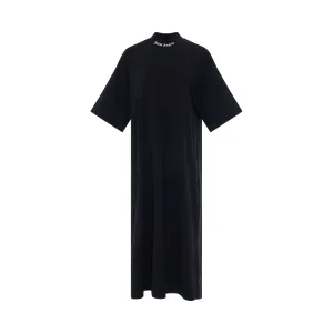 Logo Over T-Shirt Dress in Black/White