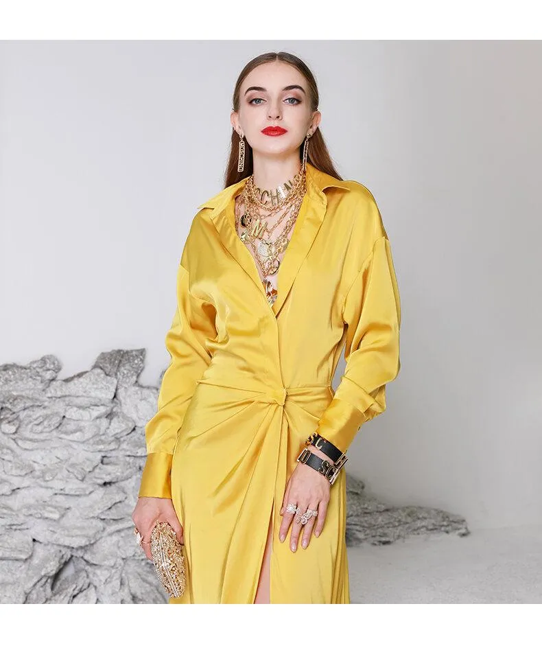 Luxury Classic elegant sexy high cut fork tail dress long slit evening party gown- Lios