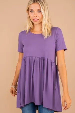 Make It Known Lilac Purple Babydoll Top