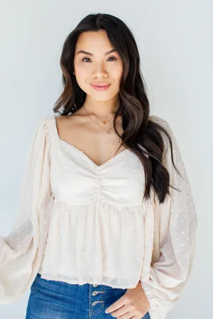 Much Love Swiss Dot Babydoll Blouse