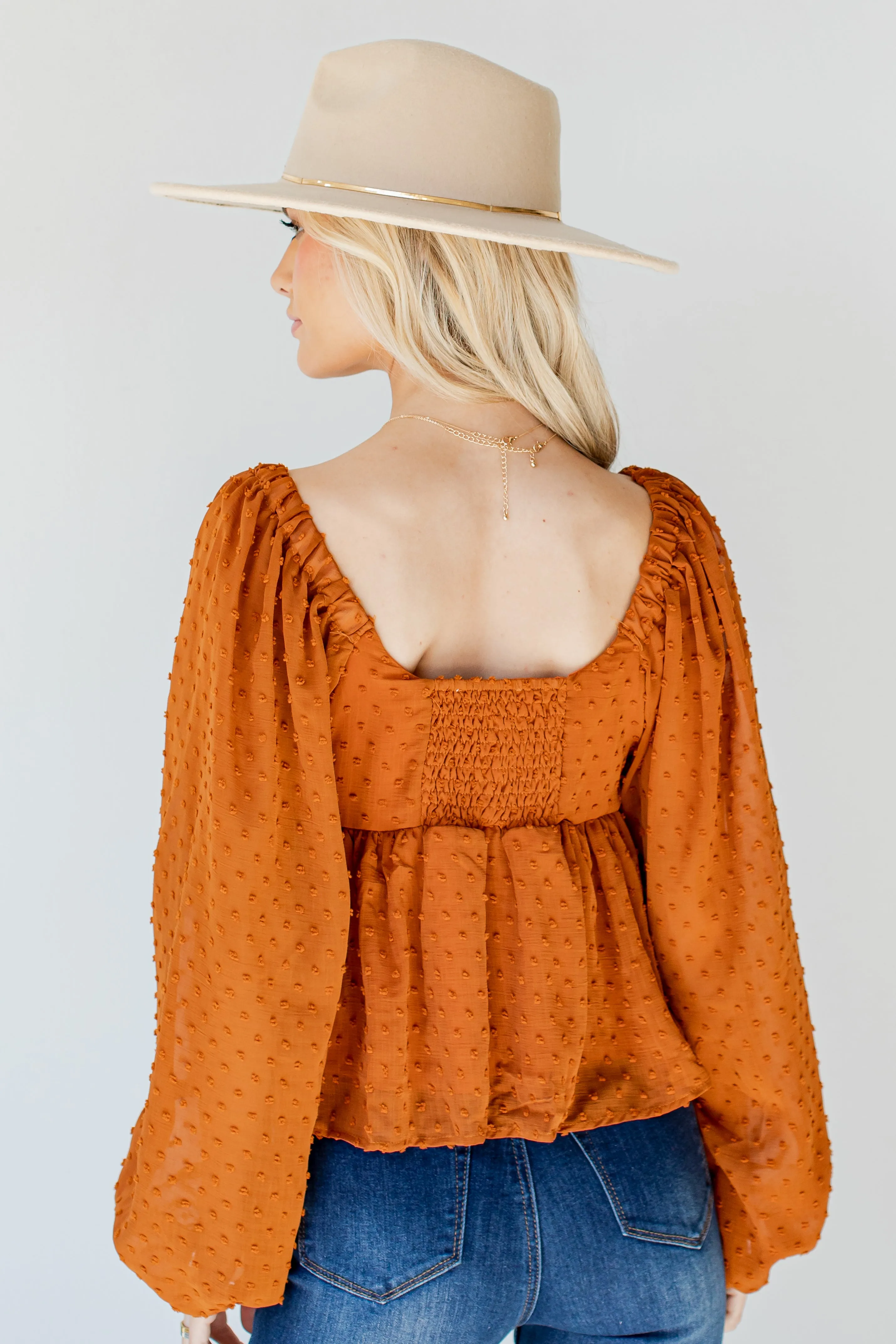 Much Love Swiss Dot Babydoll Blouse