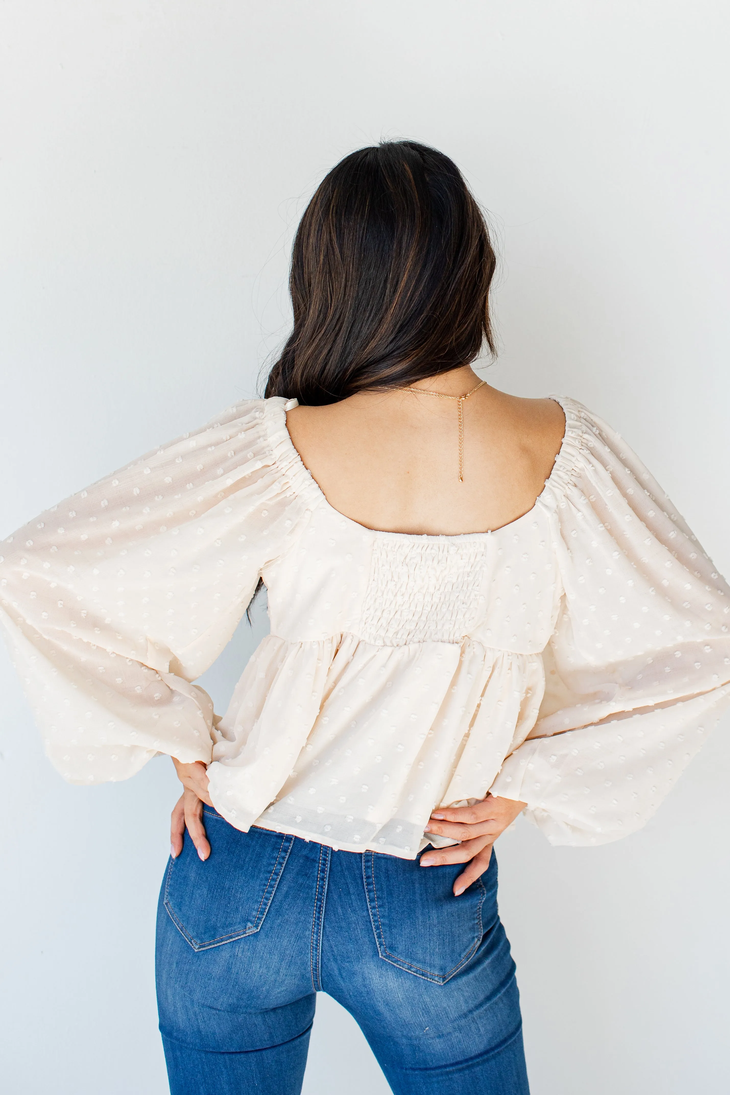 Much Love Swiss Dot Babydoll Blouse