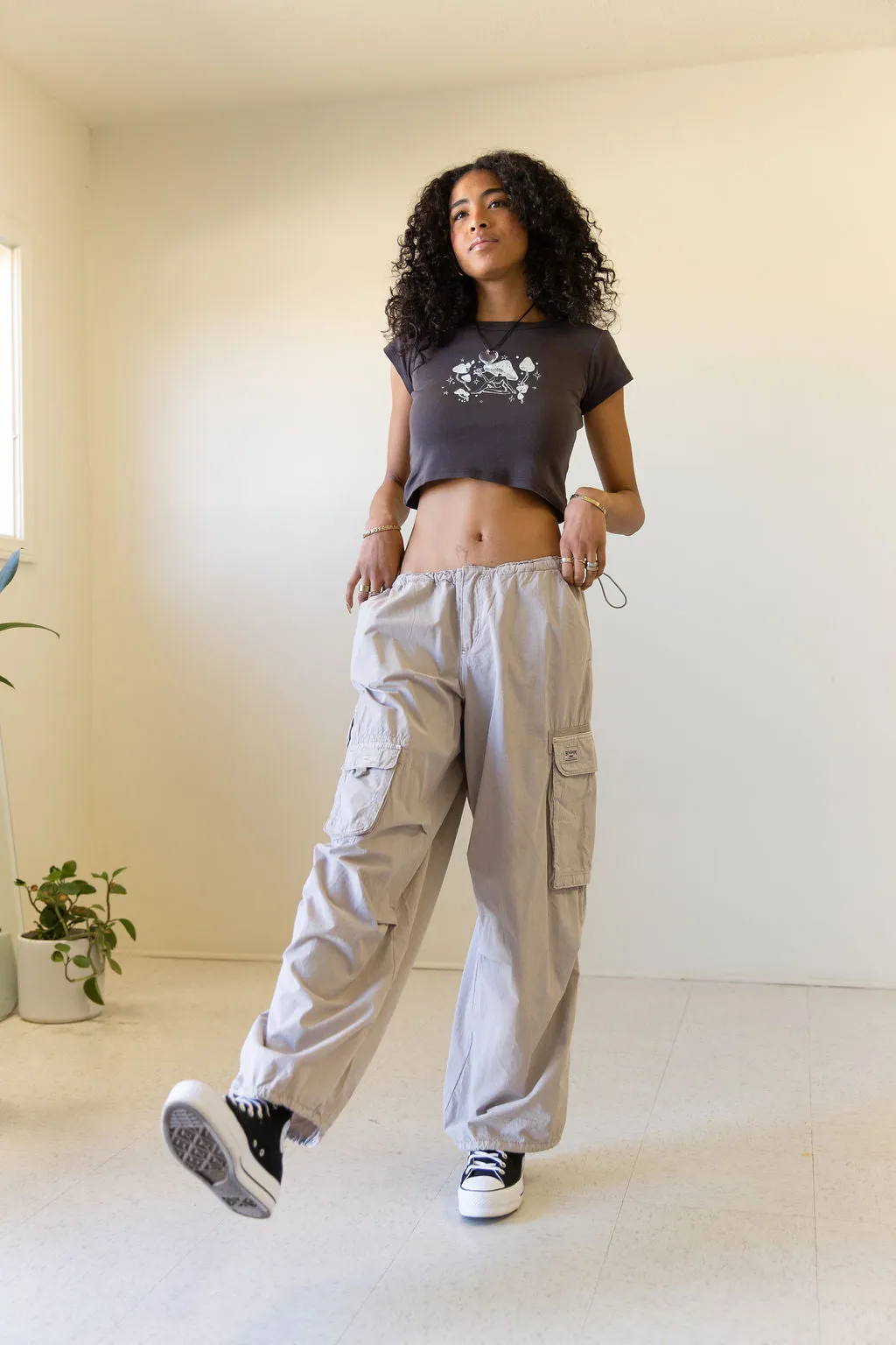 Mushroom Ladies Graphic Baby Tee