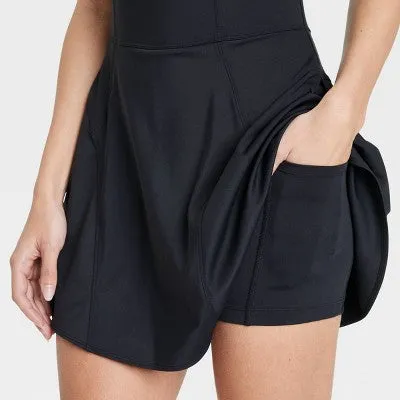 New - JoyLab Women's Knit Lace Up Active Athletic Tennis Dress with Pockets