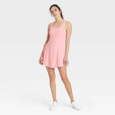 New - JoyLab Women's Knit Lace Up Active Athletic Tennis Dress with Pockets