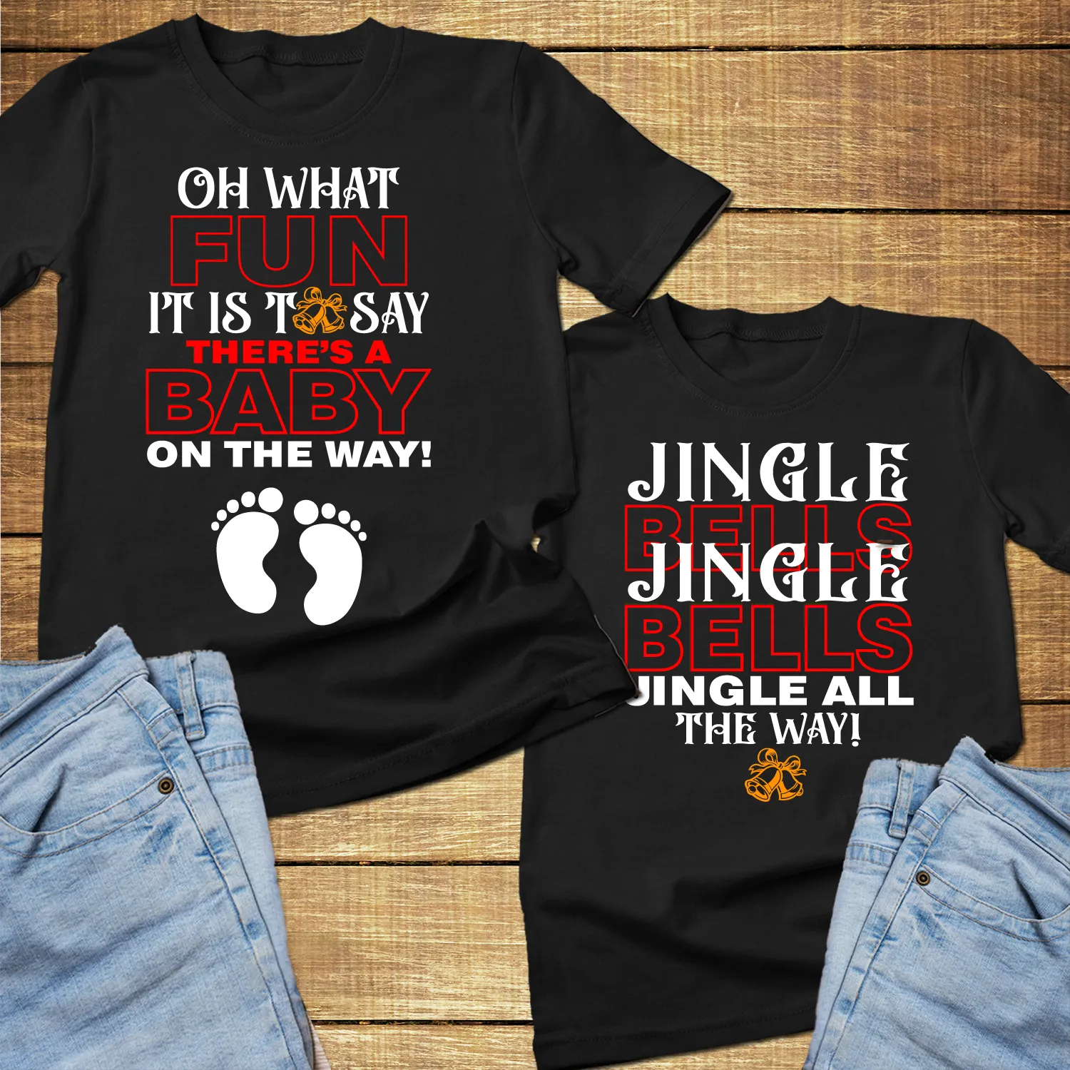 Oh what fun it is to say a baby is on the way christmas t shirt pregnant, couple christmas shirts for pregnant women