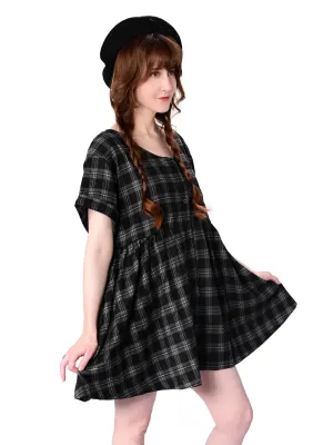 Plaid Babydoll Dress FOXBLOOD