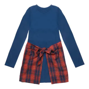 Plaid Waist Wrap Dress