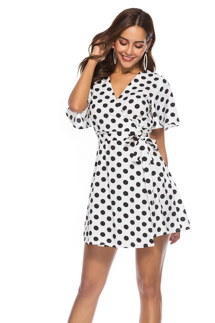 POLKA DOT PERFECT WRAP DRESS