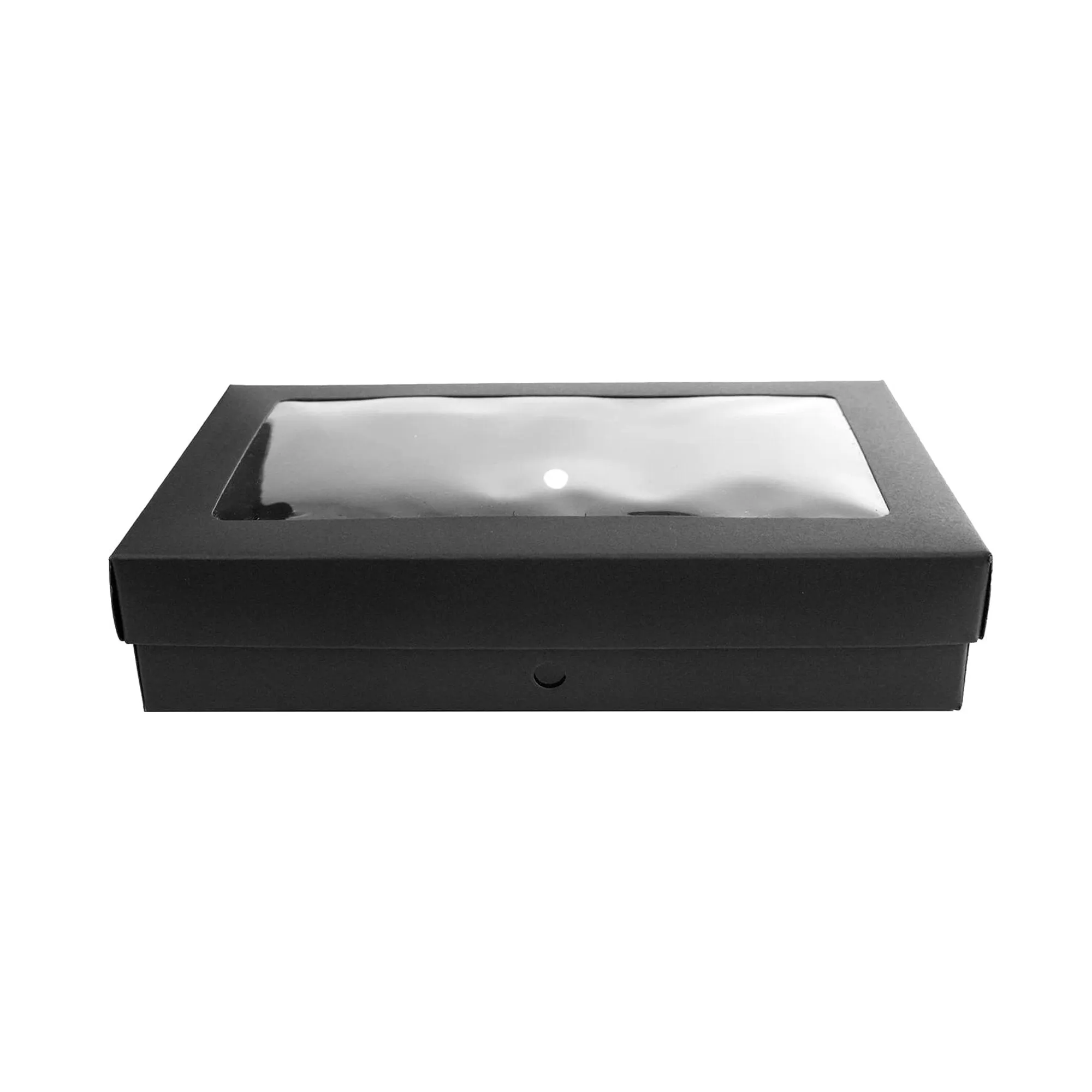 Rectangle Black Kraft Gift Boxes with Christmas Ribbon Pack of 12 (Sizes Available)