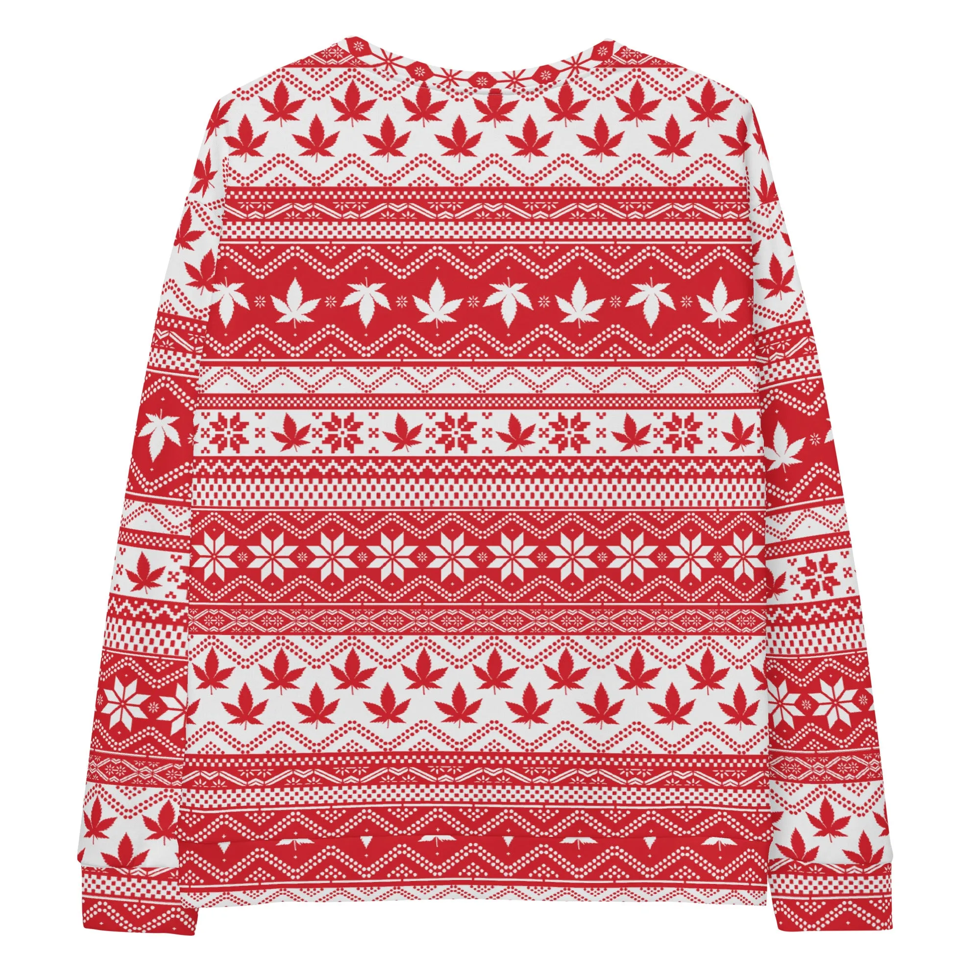 Red And White Weed Holiday Unisex Sweatshirt