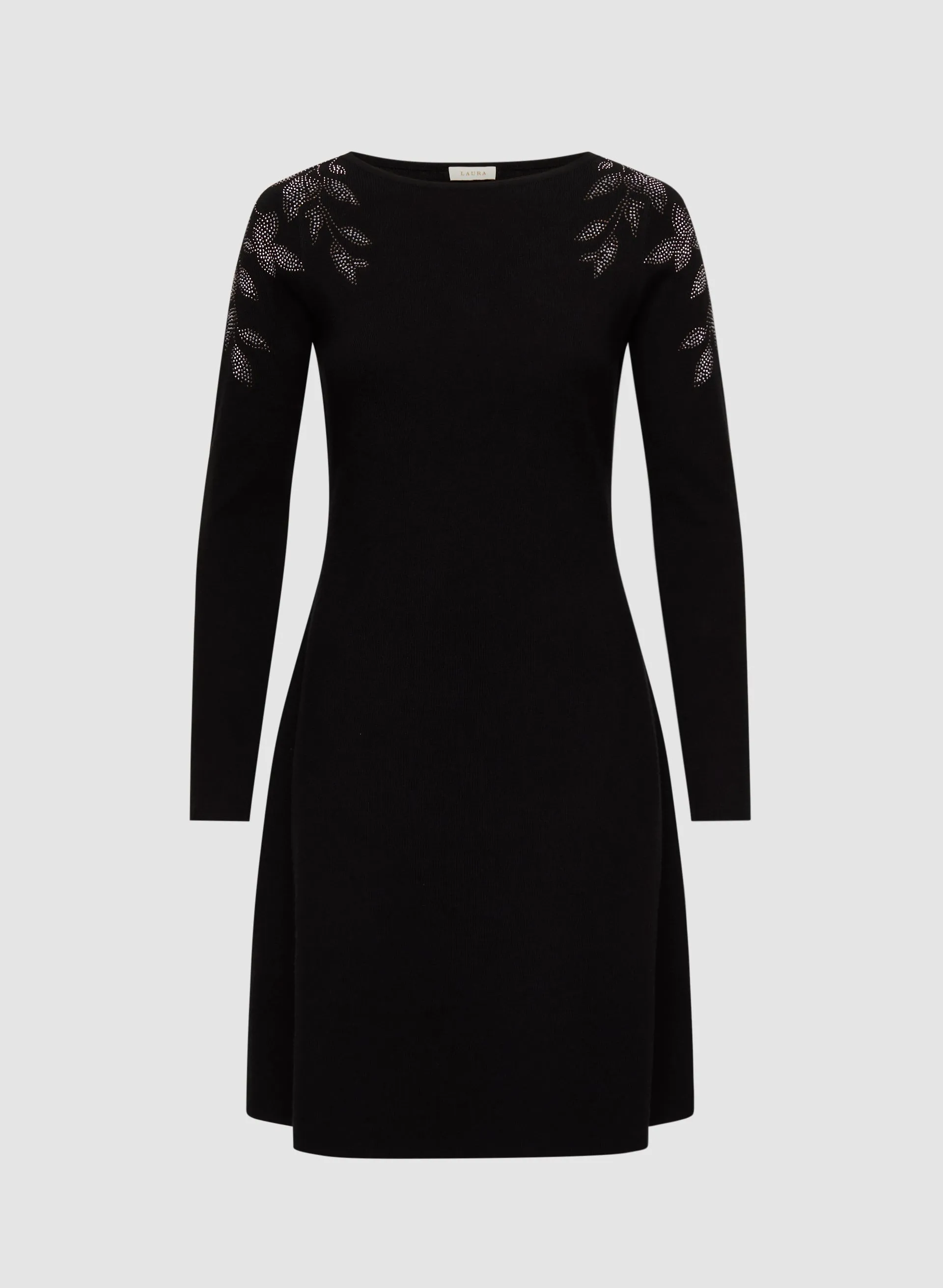 Rhinestone Detail Knit Dress