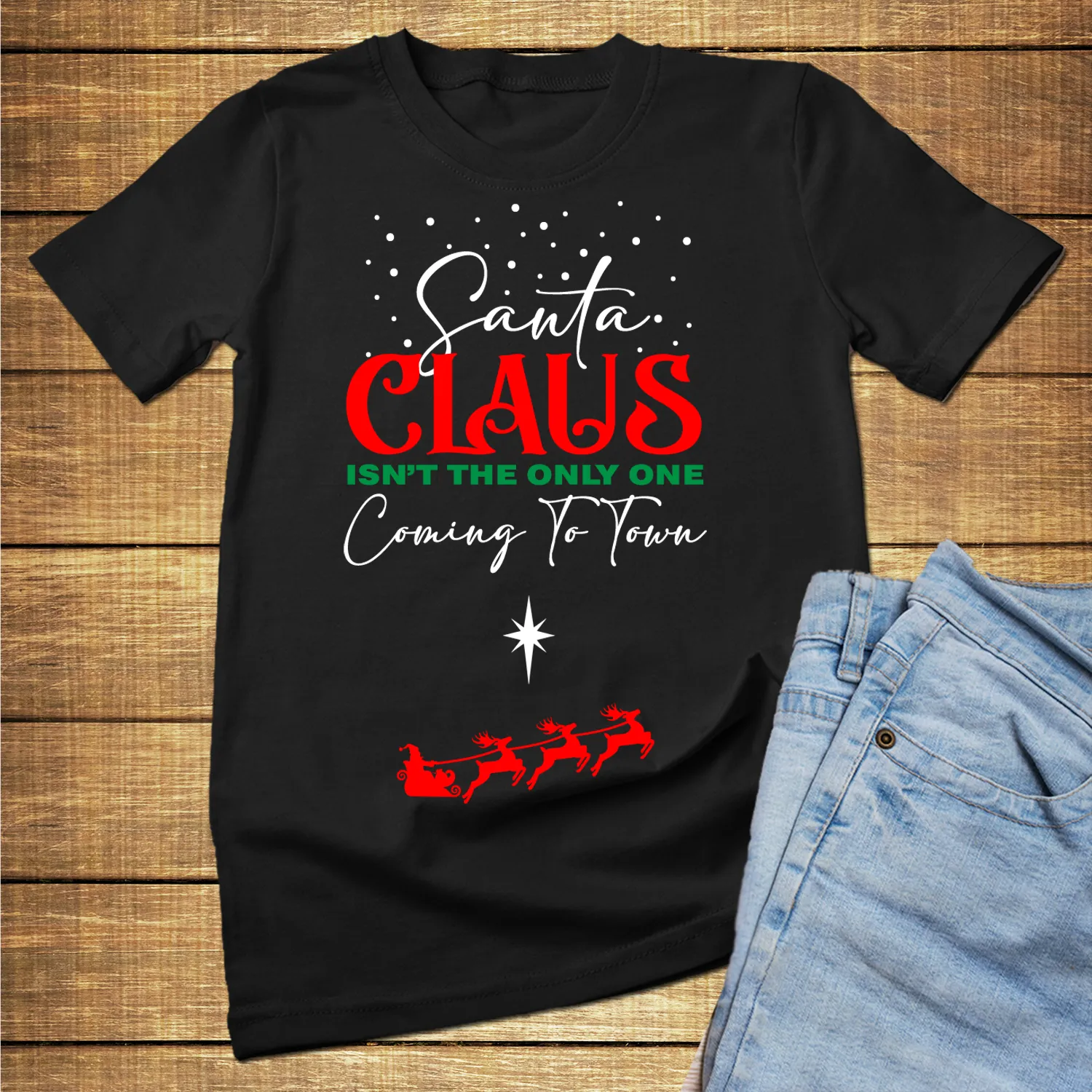Santa isn't the only one coming to town christmas shirt pregnant, christmas shirts for pregnant women