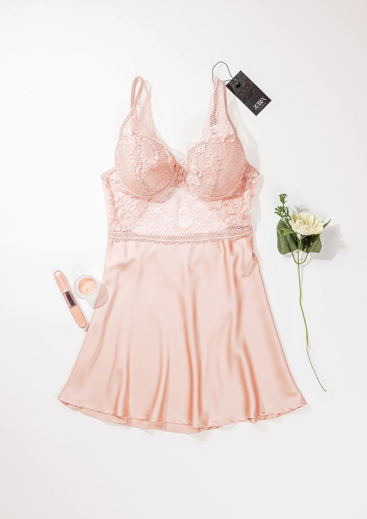 Satin Padded Cup Babydoll Model Number 4245-24