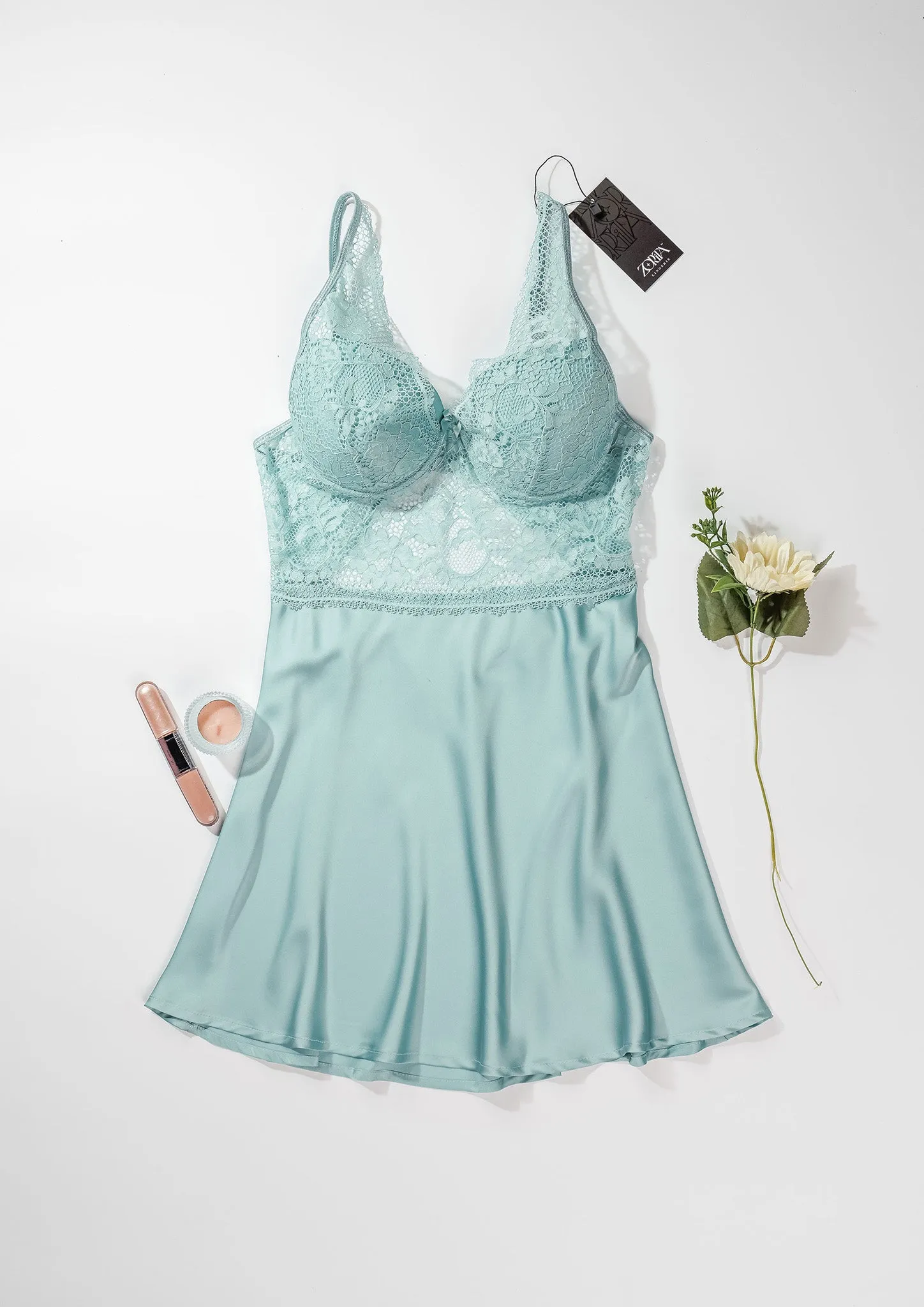 Satin Padded Cup Babydoll Model Number 4245-24